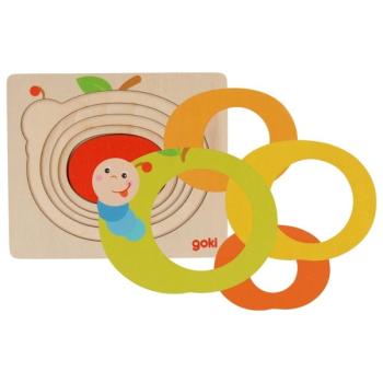 Schichtenpuzzle Wurm im Apfel